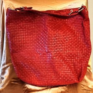 Woven Leather Hobo Bag